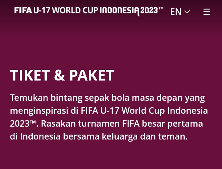 Harga Tiket Babak 16 Besar Piala Dunia U17