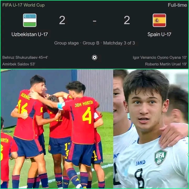 Hasil Piala Dunia U17 : Meski Imbang, Spanyol Pastikan Juara Grup B