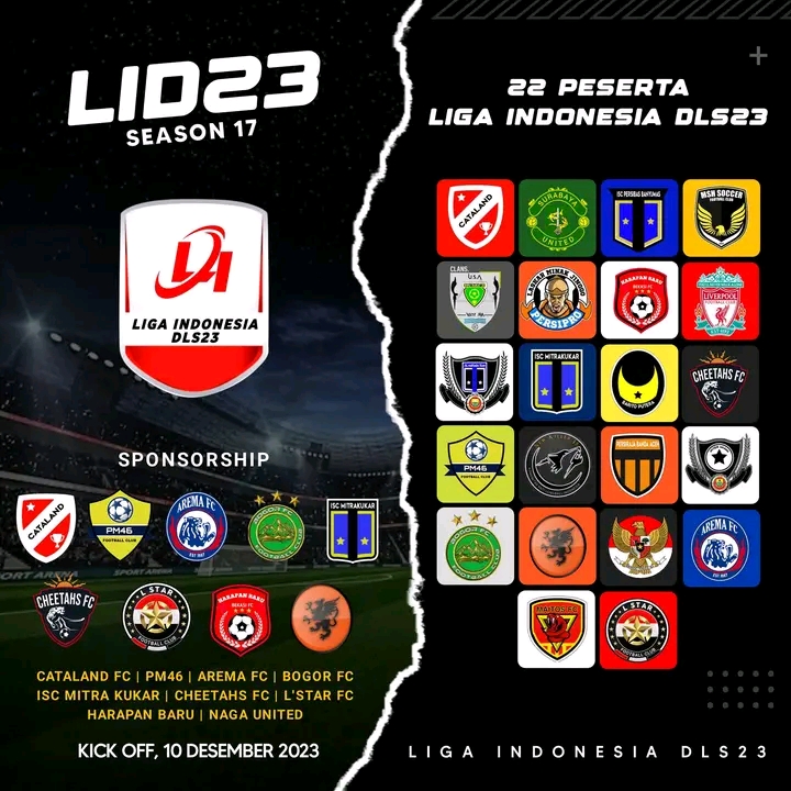 Daftar Peserta Liga Indonesia DLS23 Season 17, Ada Partai Big Match