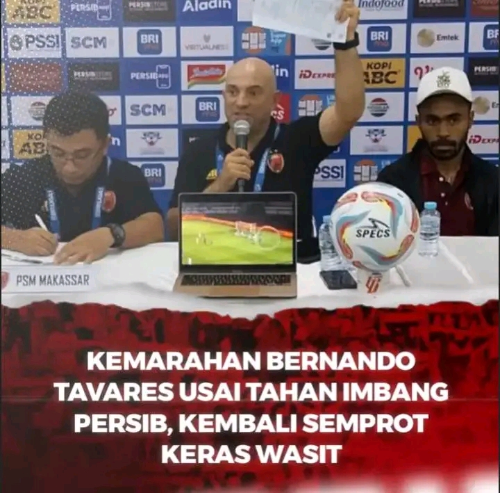 Bernardo Tavares gebrak meja usai laga lawan persib SCORE.CO.ID