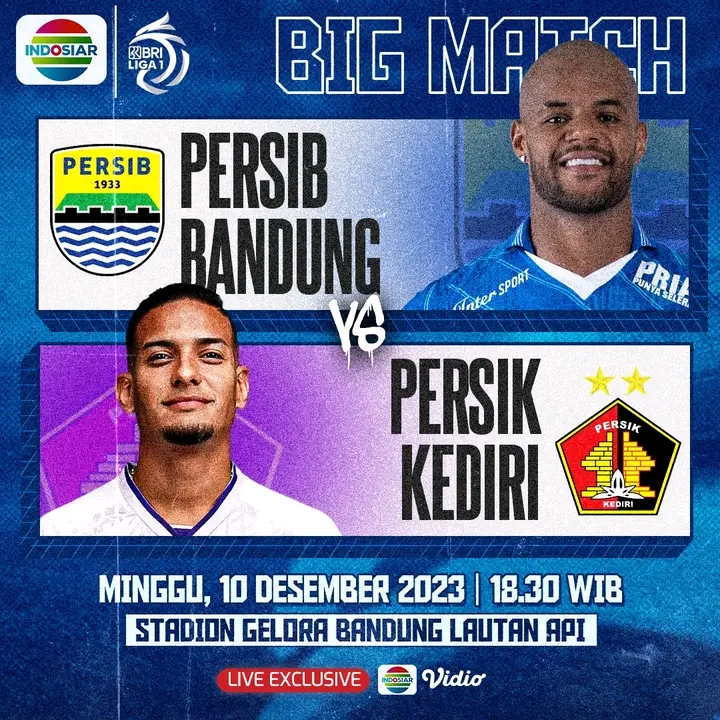 Persib Bandung vs Persik Kediri : Link Live Streaming & Prediksi Skor