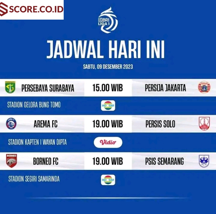 jadwal BRI Liga 1 hari ini 2 SCORE.CO.ID