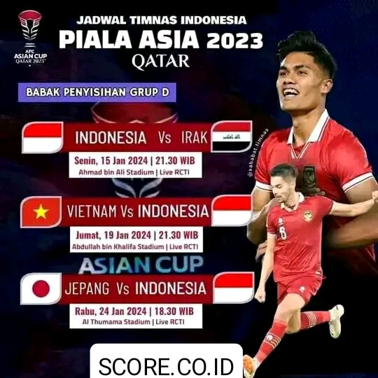 jadwal timnas indonesia piala asia 2023 SCORE.CO.ID