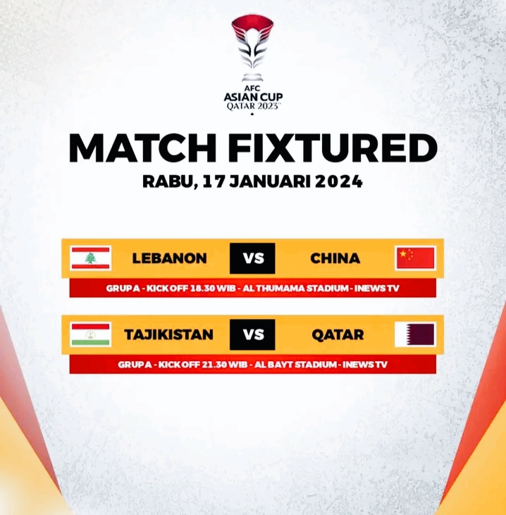 Jadwal Piala Asia Hari Ini : Laga Menentukan, Qatar Incar Juara Grup A