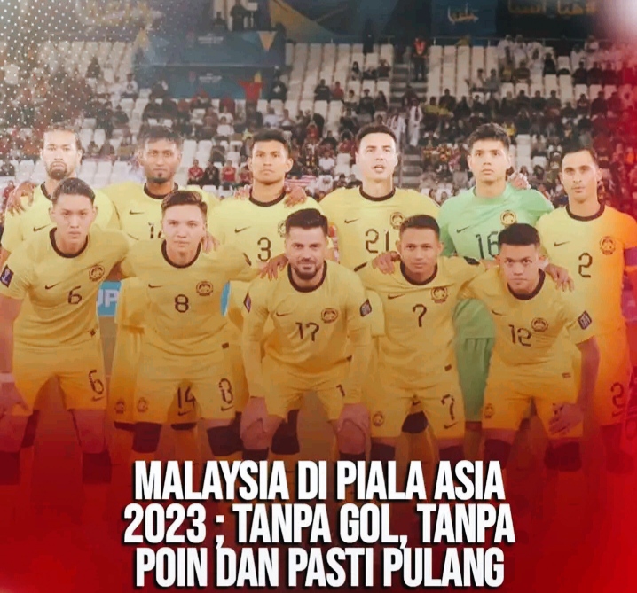 Malaysia di Piala Asia 2023 Pulang Duluan Tanpa Gol dan Defisit Kebobolan Terbanyak