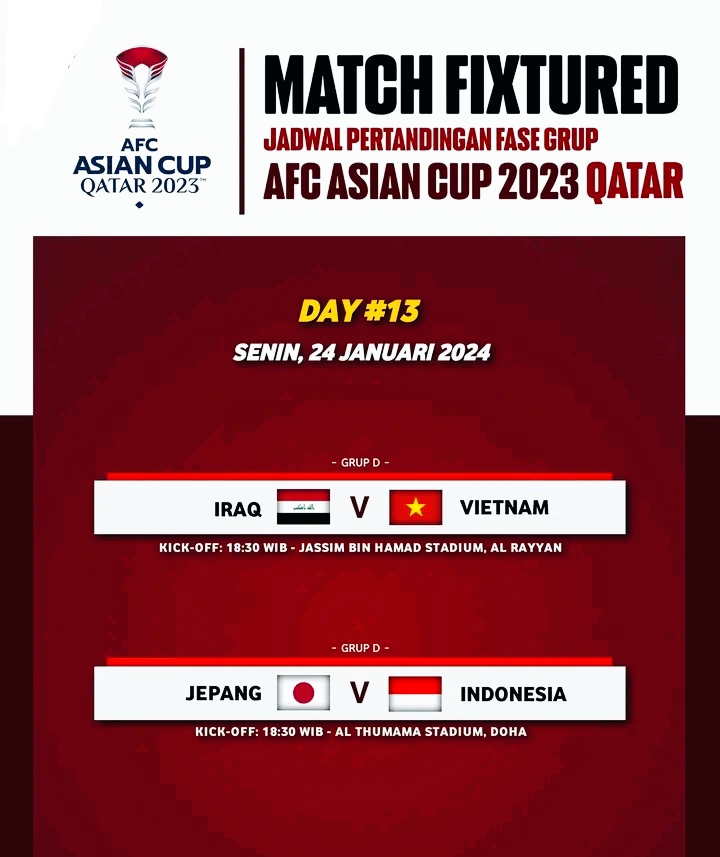 jadwal piala asia hari ini grup d SCORE.CO.ID