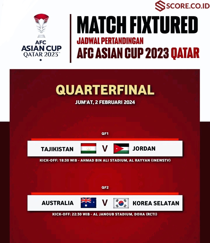 Jadwal Perempat Final Piala Asia Hari Ini : Korea Yakin Pulangkan Australia