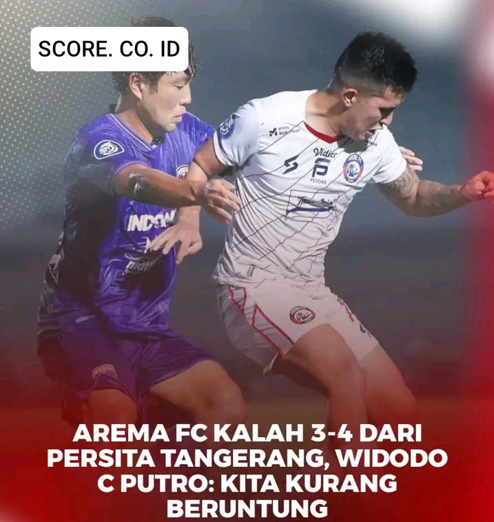 Arema FC Kalah dari Persita, Pelatih : Kami Kurang Beruntung