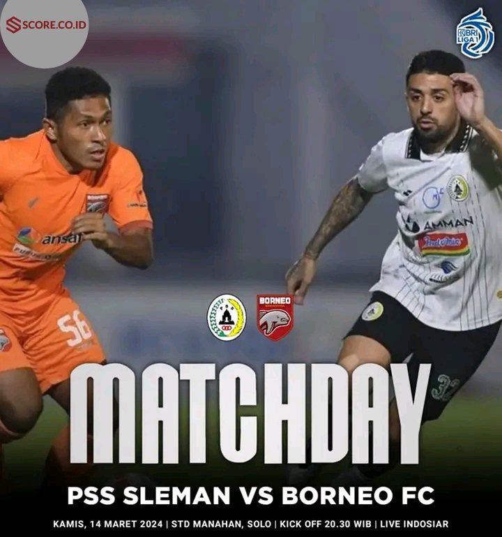 jadwal siaran langsung borneo vs pss sleman SCORE.CO.ID