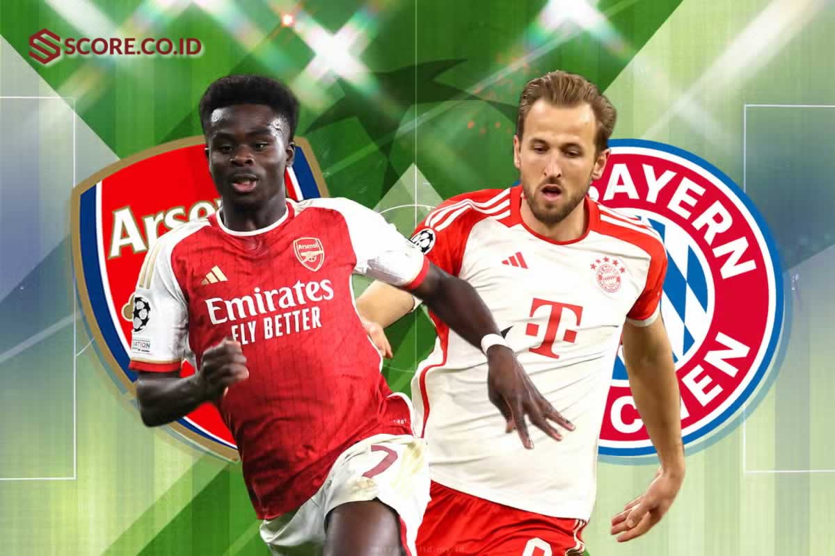 Prediksi Pertandingan Arsenal vs Bayern Munchen di Liga Champions 2023 2024 SCORE.CO.ID