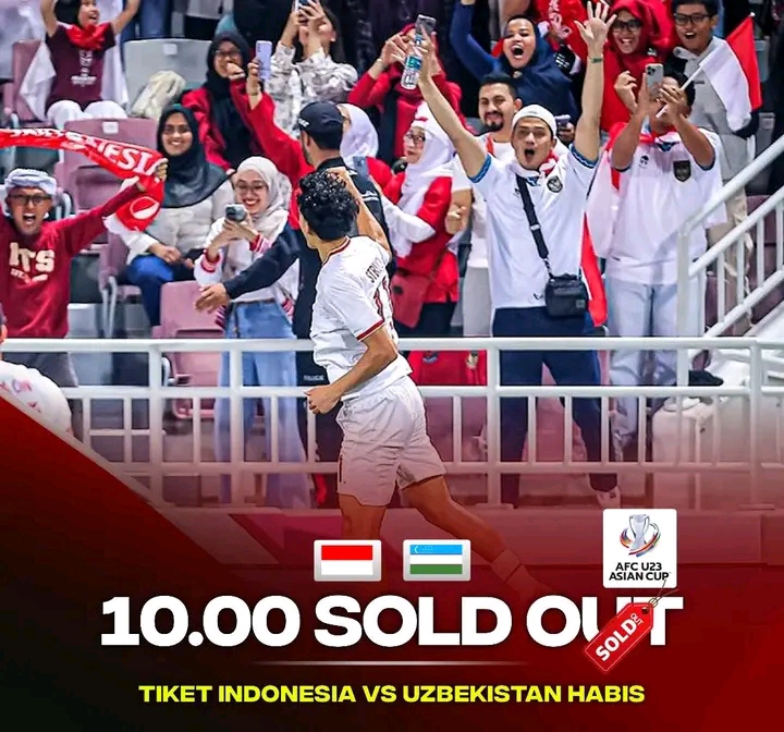 Baru Hitungan Menit, Tiket Semi-final Indonesia vs Uzbekistan Sold Out