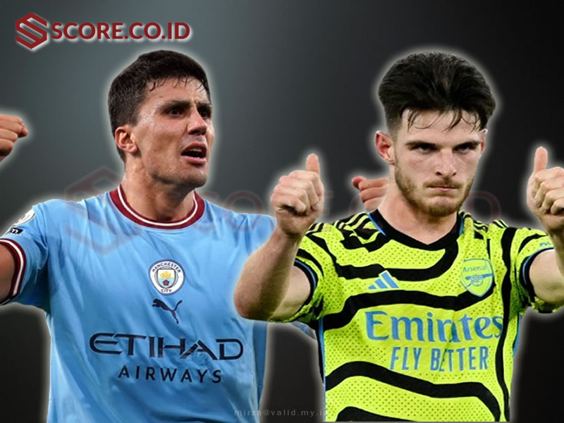 Perbandingan Dua Gelandang Bertahan Rodri dan Declan Rice SCORE.CO.ID