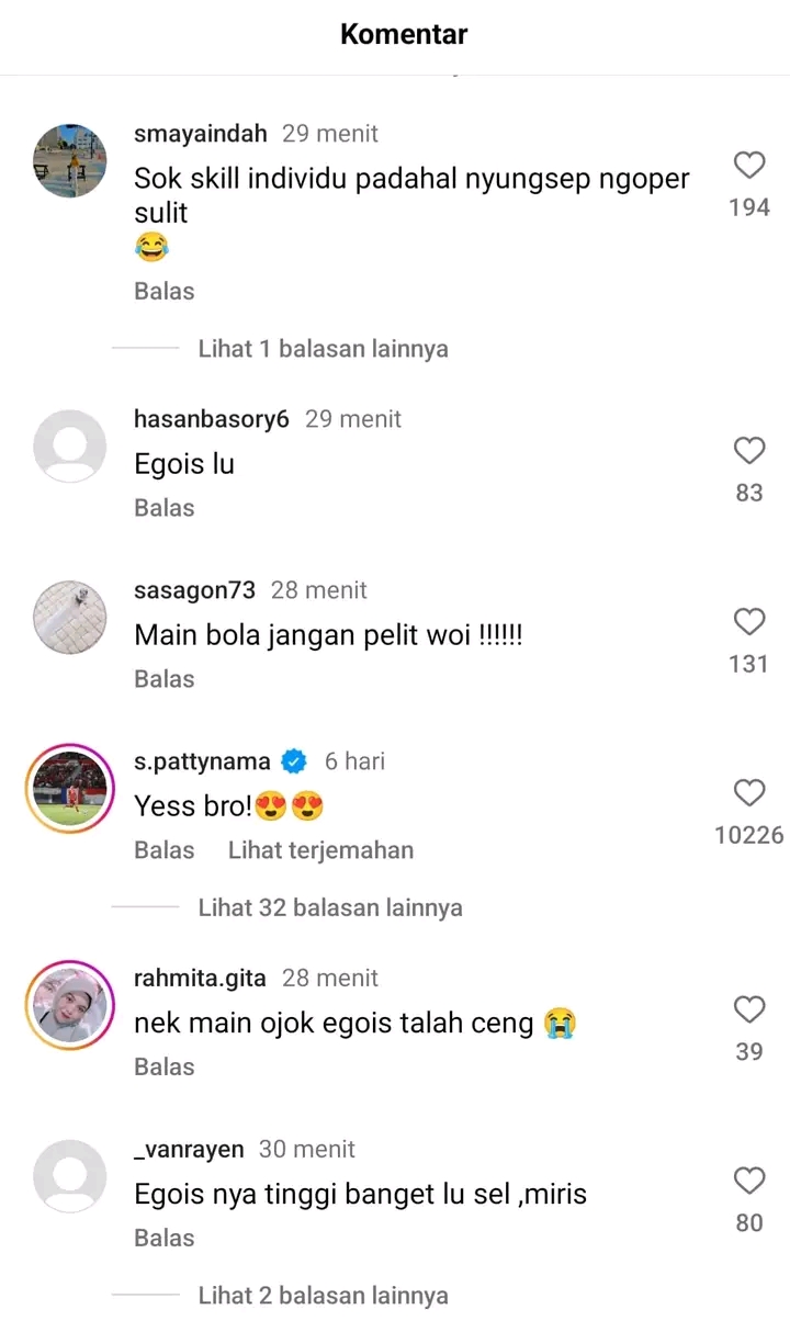 komentar netizen SCORE.CO.ID