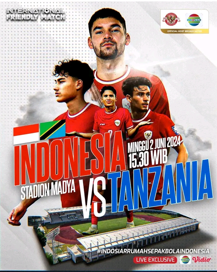 Prediksi Skor Timnas Indonesia vs Tanzania, Kick Off 2 Juni Jam 4 Sore