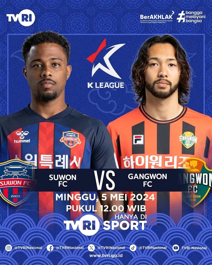 Liga Korea: Prediksi Suwon FC vs Gangwon FC, Kick Off Besok Jam 6 Petang