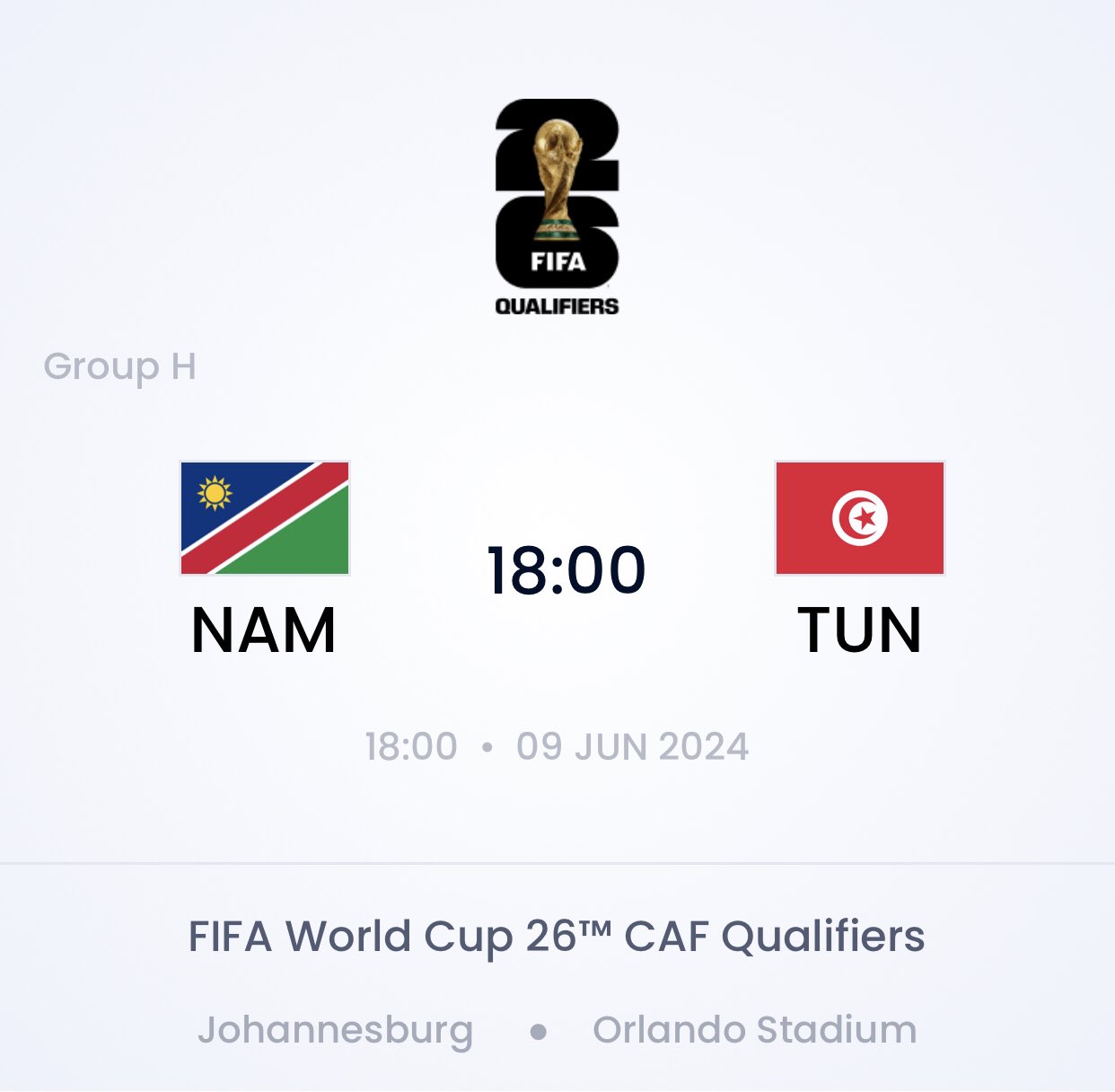 Tunisia vs Namibia SCORE.CO.ID