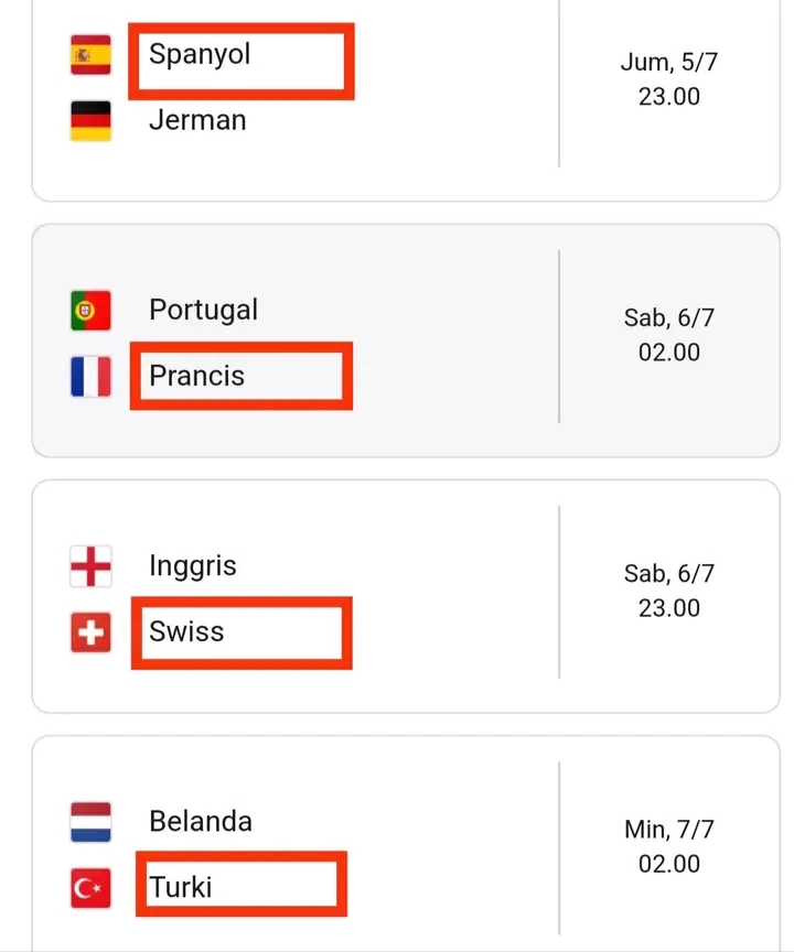 Jadwal Perempat Final Euro 2024, Live Streaming, dan Preview Match