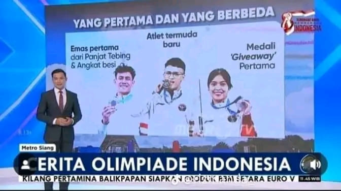 Metro TV Langsung Minta Maaf Terkait Tajuk Berita Gregoria Dapat Medali Give Away