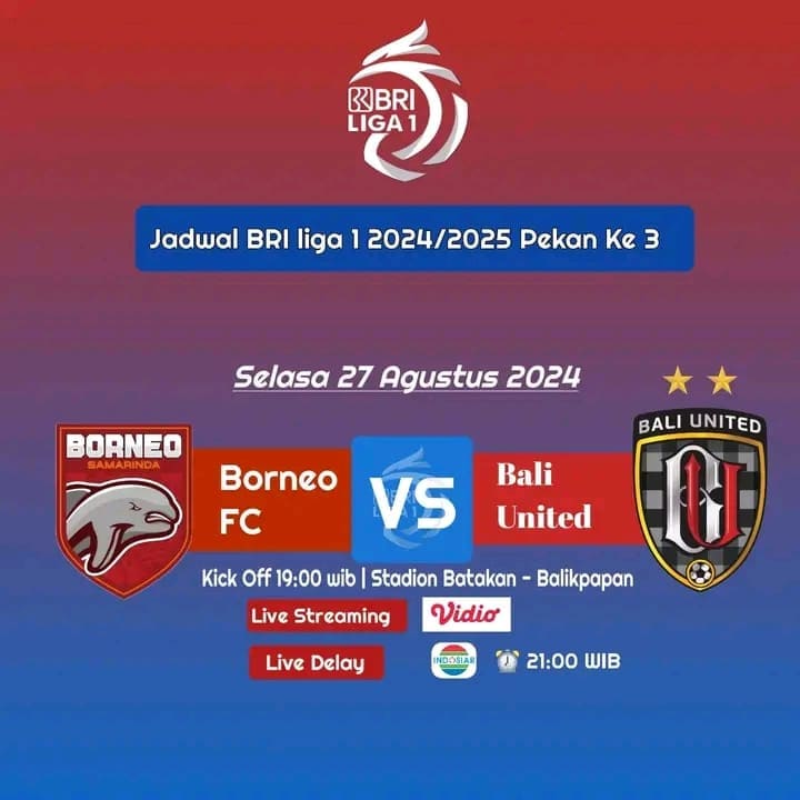 Ada Duel Seru Laga Borneo vs Bali United, Rebutkan Puncak Klasemen