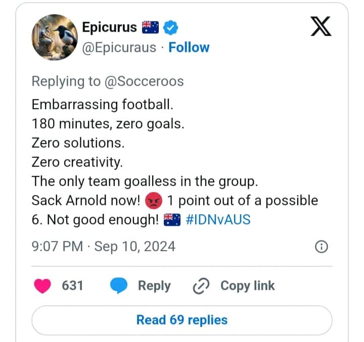 Fans Australia Ngamuk Timnasnya Ditahan Imbang: 0 Kreativitas