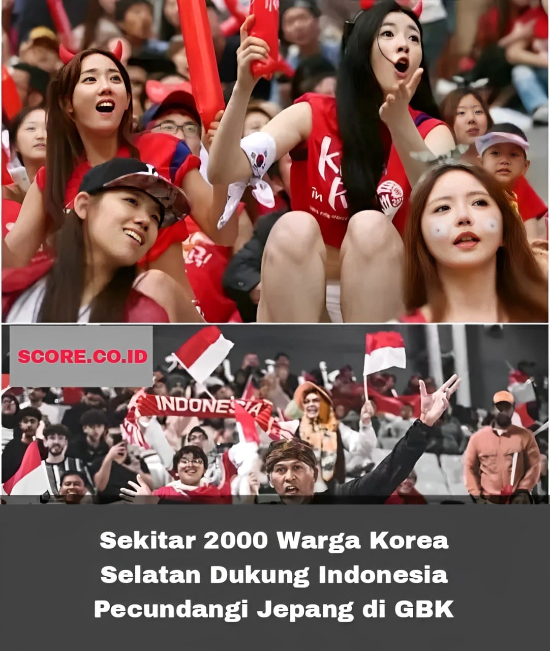 Sekitar 2000 Warga Korea Selatan Dukung Indonesia Pecundangi Jepang di GBK