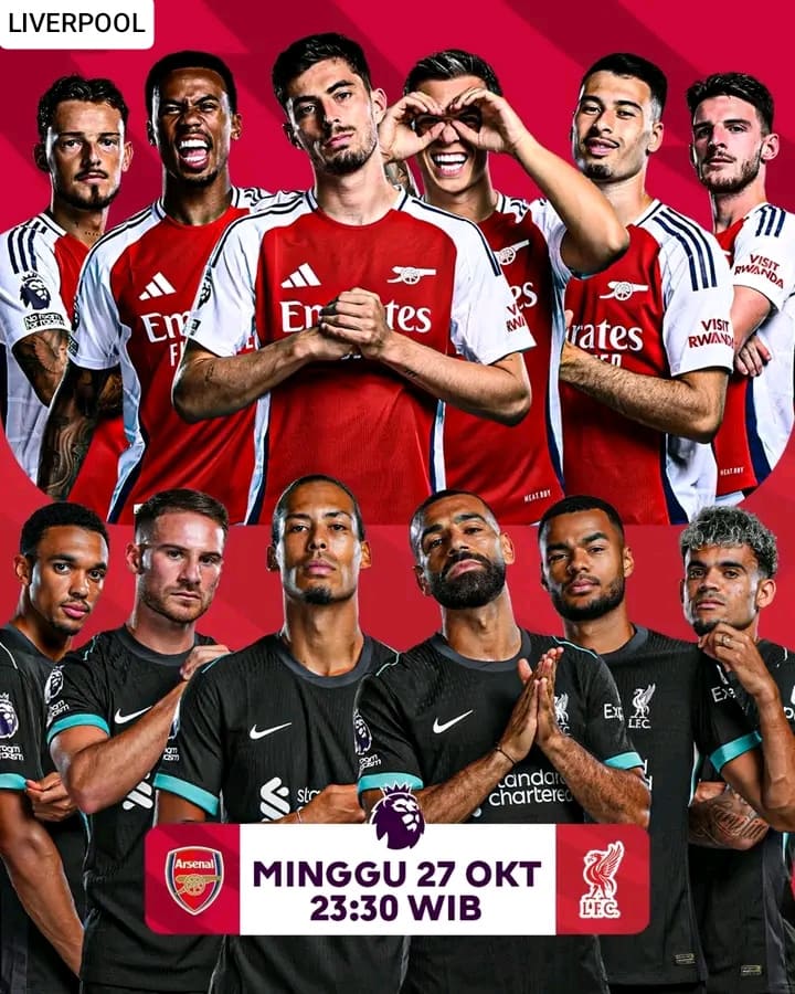 Prediksi Arsenal vs Liverpool pekan ke 9