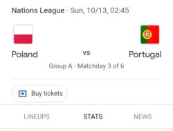 Prediksi Portugal vs Polandia Matchday ke-3 UNL 2024 Versi SCORE.CO.ID