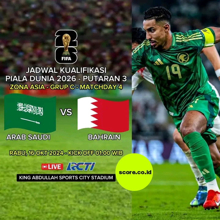 Prediksi Skor Arab Saudi vs Bahrain Matchday 4 Kualifikasi Piala Dunia 2026