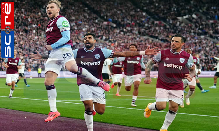 West Ham Kalahkan Manchester United 2-1 di Akhir Pertandingan