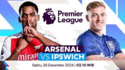 Prediksi Skor Arsenal vs Ipswich Town 28 Desember 2024 Jam 03.15 WIB