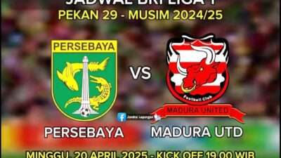 Prediksi Skor Persebaya Surabaya vs Madura United Pekan ke 29: 20 April 2025