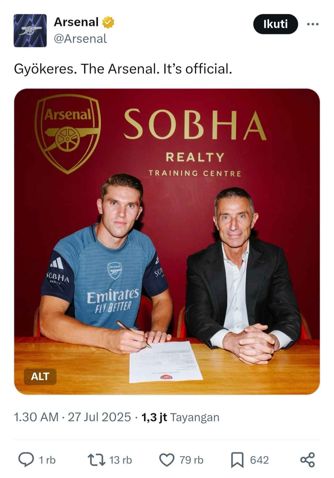 Proses tanda tangan kontrak Viktor Gyokeres