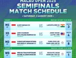 Jadwal Semifinal Macau Open 2025 Disiarkan Mulai Jam 11 Siang di TVRI