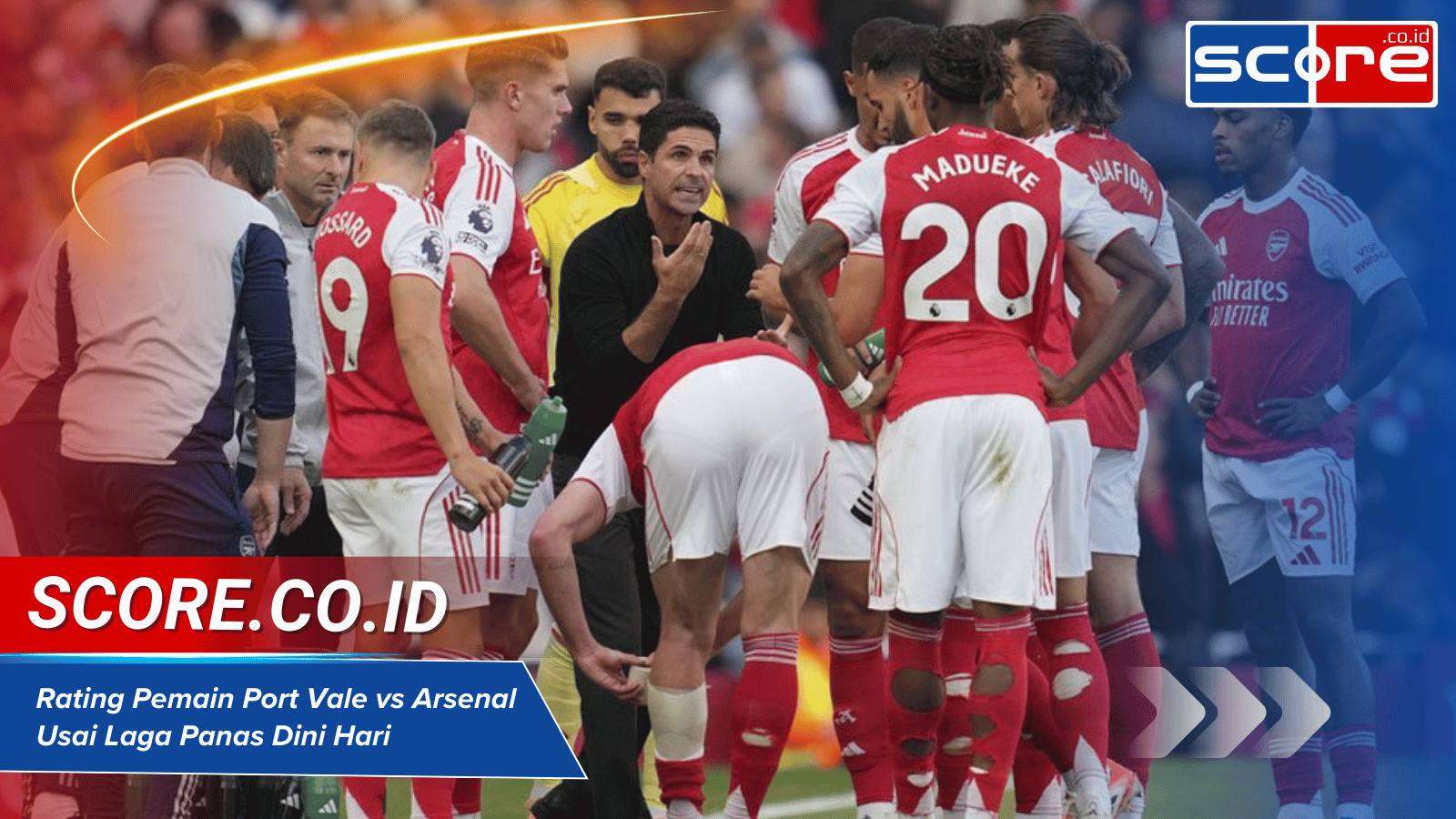 Rating Pemain Port Vale vs Arsenal