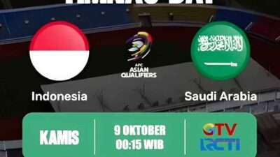 Head To Head Indonesia vs Arab Saudi Sepanjang Sejarah Pertemuan