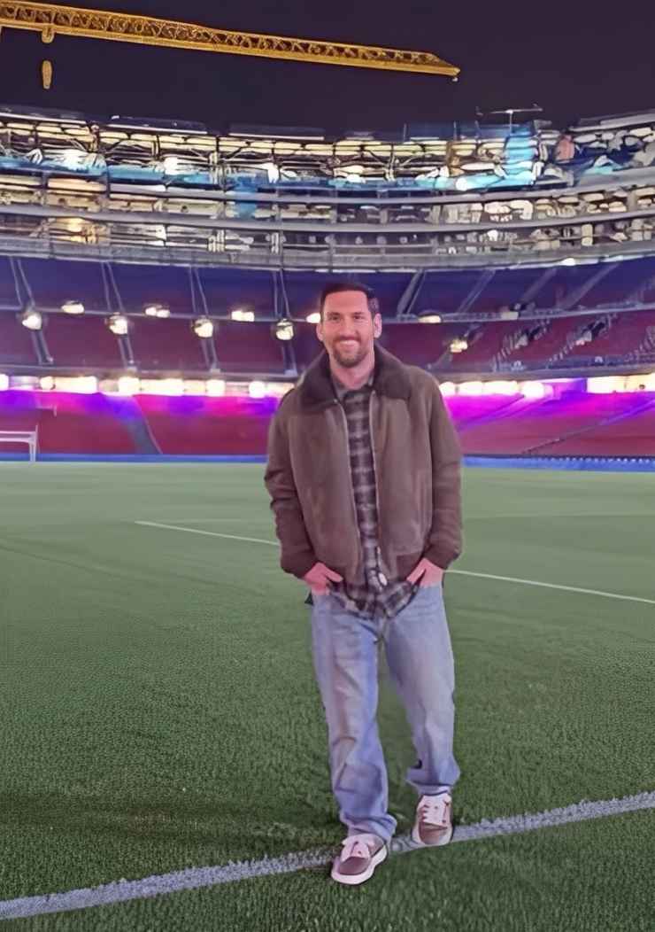 Kunjungan Lionel Messi Saat di Stadion Camp Nou yang Baru