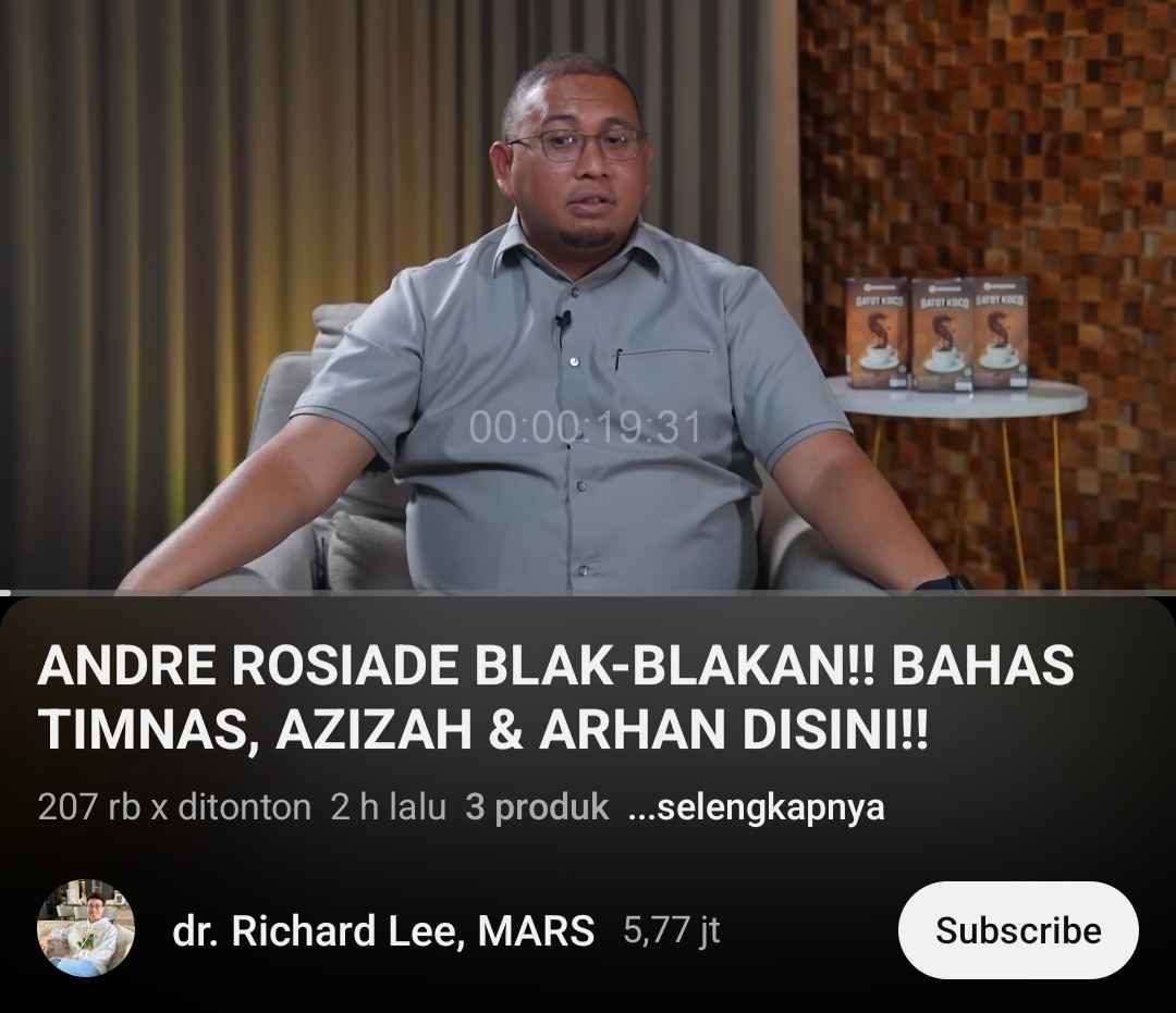 Andre Rosiade Curhat di Kanal YouTube @Dr.Richard beberapa bulan lalu