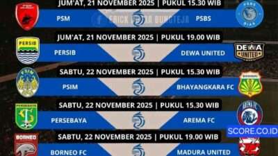 Jadwal Super League Pekan 13 Musim 2025/2026, Link Live Streaming dan Rekap Lengkap
