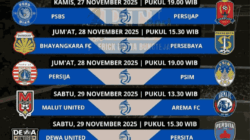 Jadwal Super League Pekan ke-14 Mulai dari 27 Hingga 29 November 2025