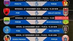 Jadwal Super League Pekan ke-12: Mulai 20 Sampai 30 Desember 2025 Live di Indosiar