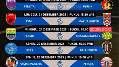 Jadwal Super League pekan 12 musim 2025/2026