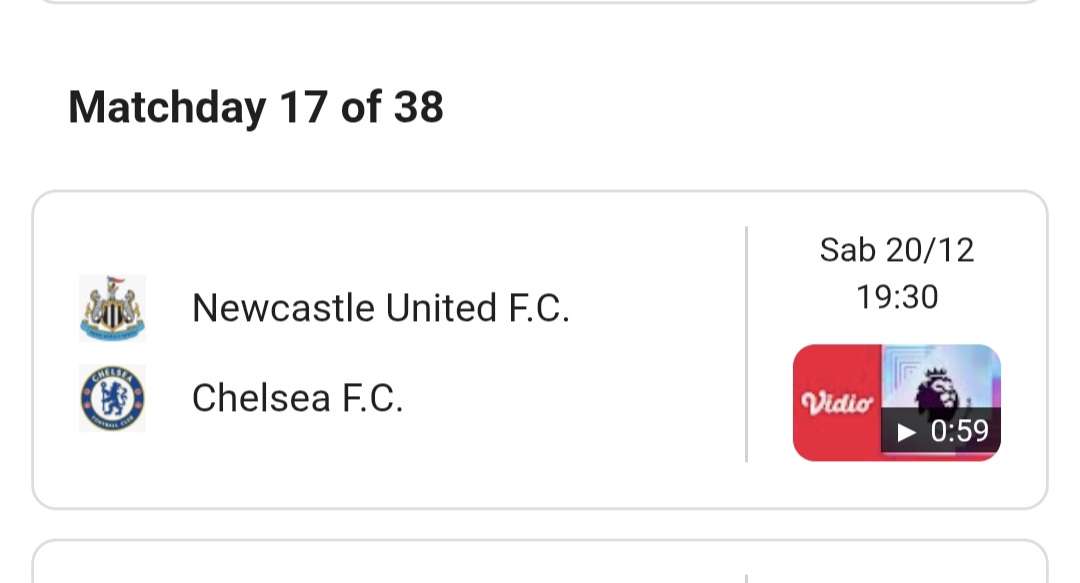 Jadwal Liga Inggris Pekan ke-17